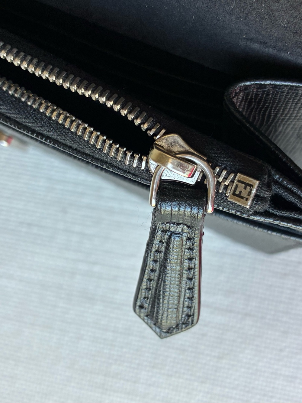 Fendi Karlito Studded Wallet on Chain / Clutch with Black Fur - Picture 12 of 16